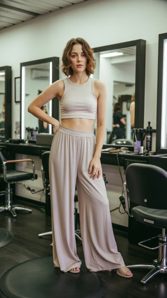 Palazzo Pants with Crop Top
