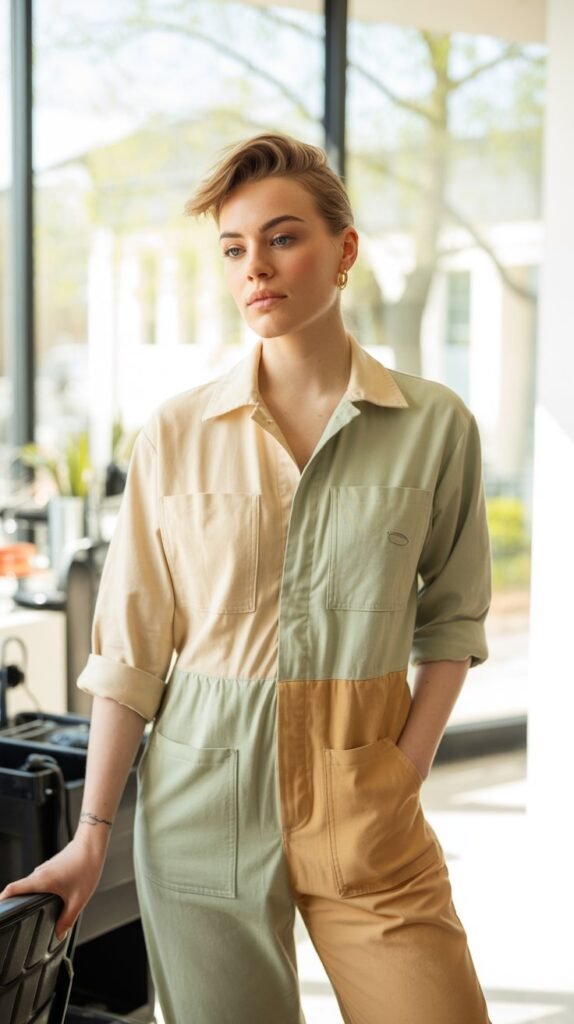  Utility Jumpsuit in Neutral Tones