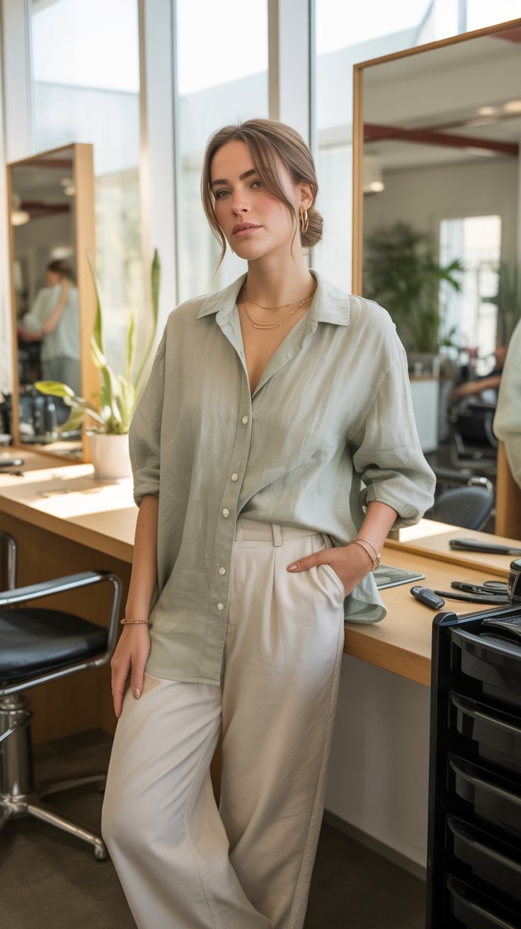 Breezy Summer Hairstylist Outfits for Work