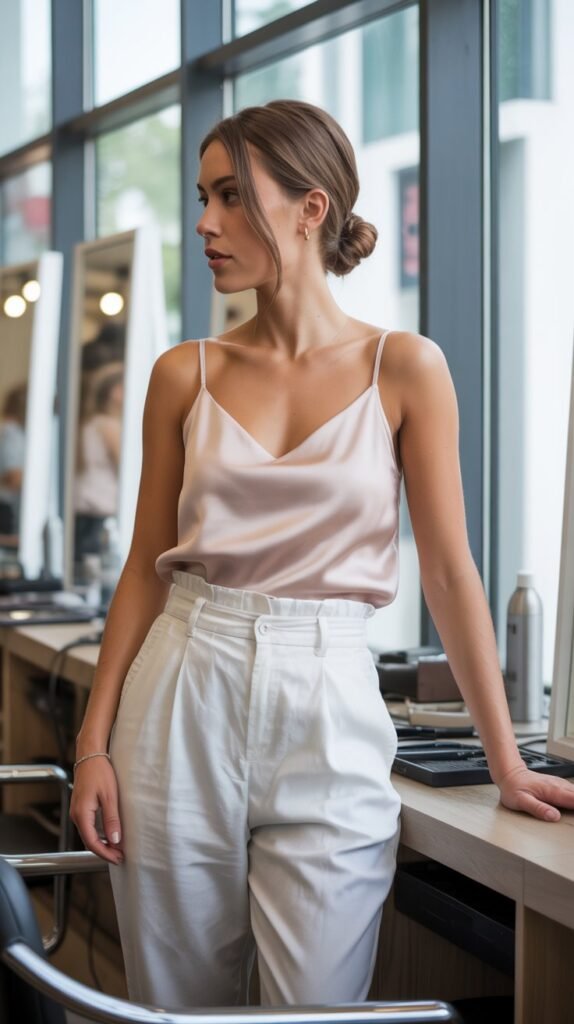 Paperbag Waist Pants with Camisole