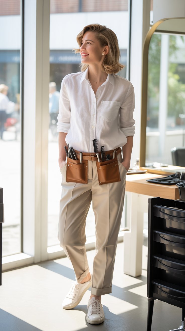 Polished Summer Hairstylist Outfits for Work