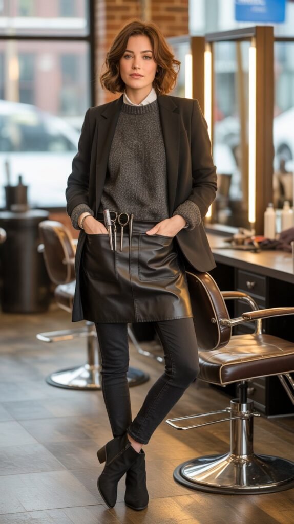 Stylish Hairstylist Outfits for Work in Winter