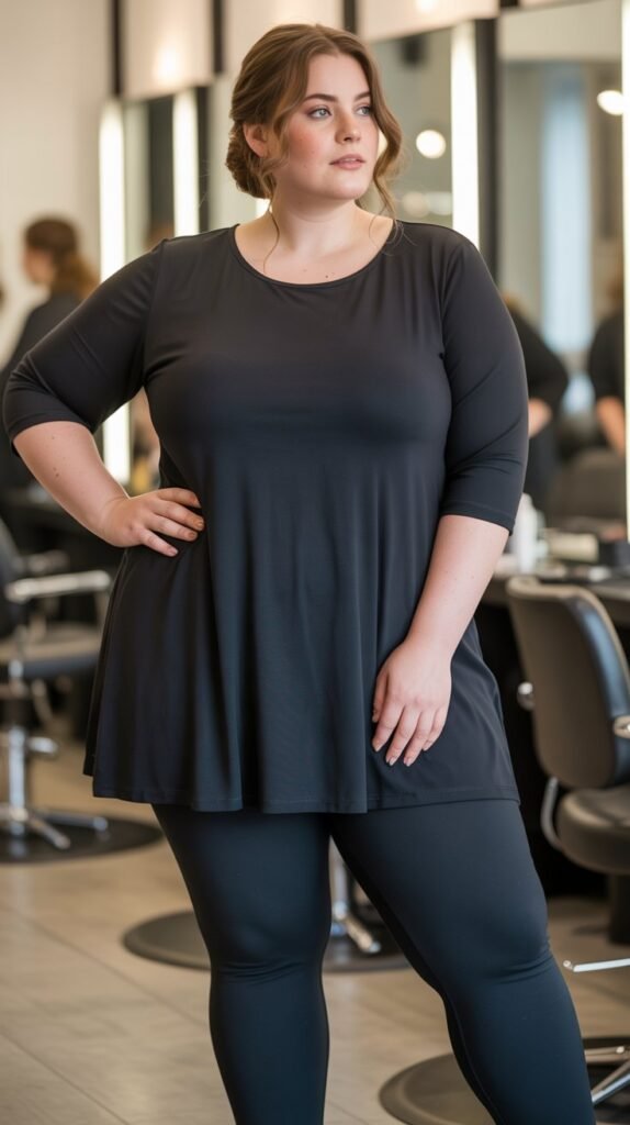  Classic All-Black Ensemble with Stretch Fabric