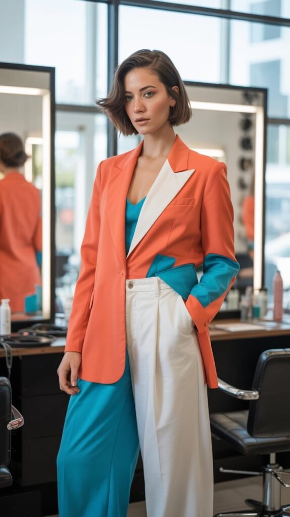 Color-Blocked Outfit for Visual Impact