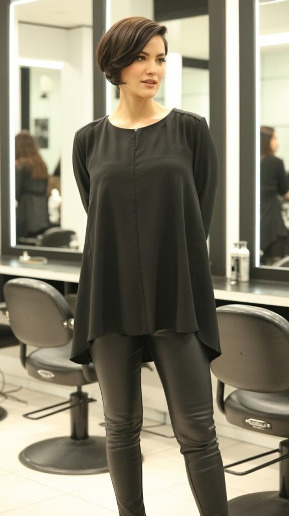 Black Tunic with Black Skinny Pants