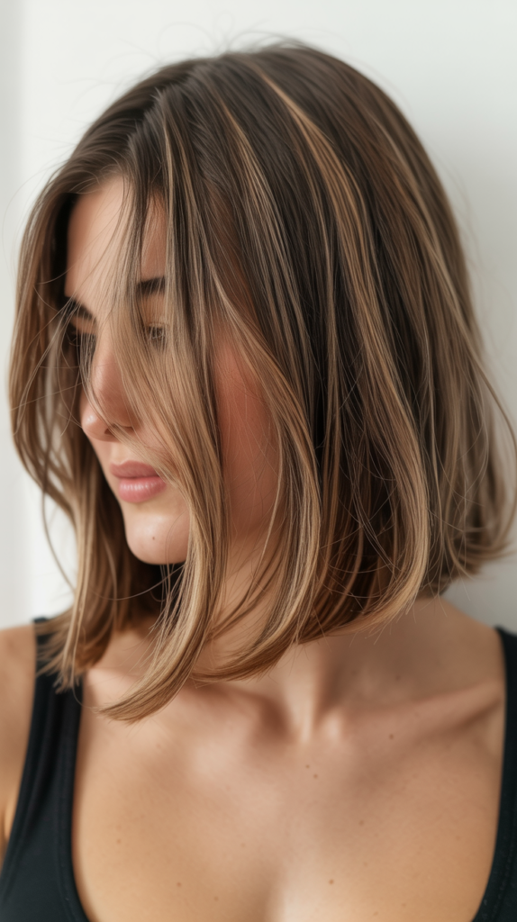 Long Bob with Asymmetrical Bangs