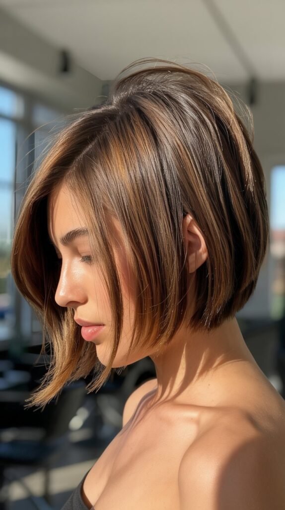 Angled Bob with Crown Volume