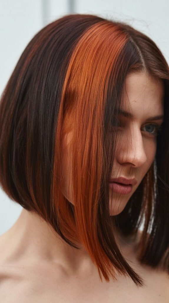 Medium Angled Bob with Bold Color Block