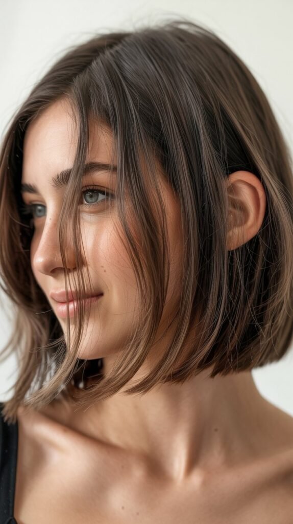Medium Angled Bob with Wispy Ends