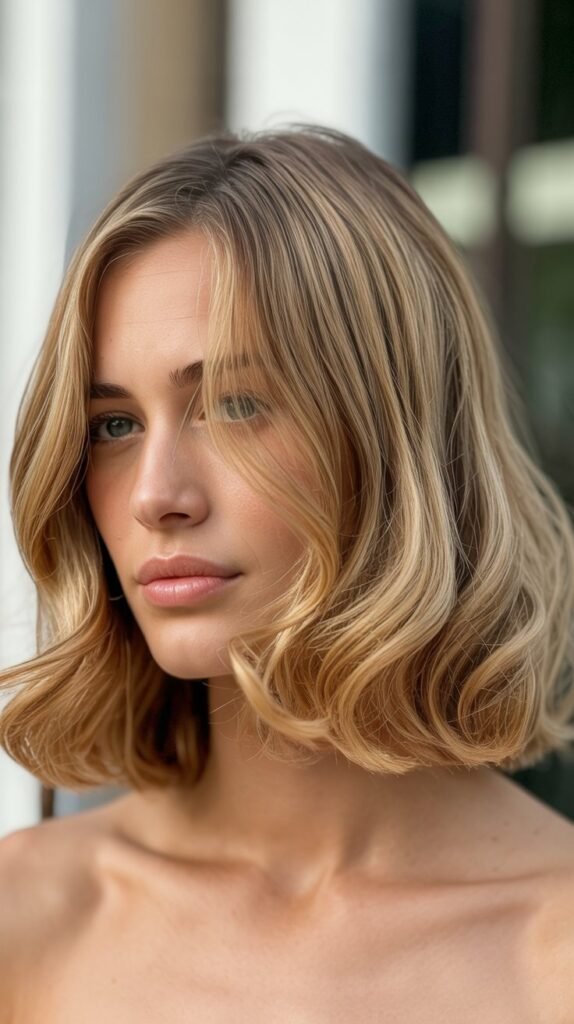 Long Bob with Beach Waves