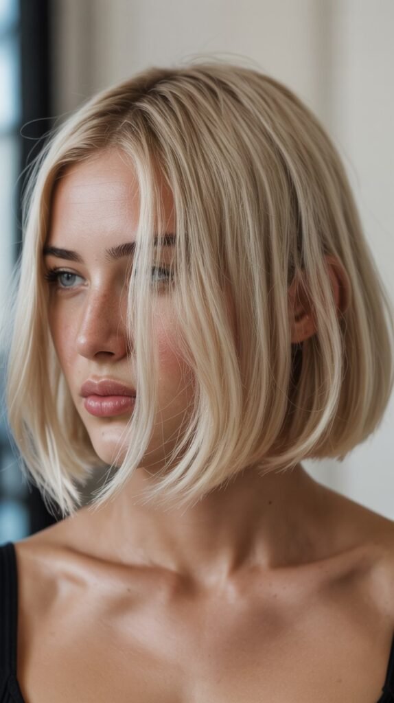 Long Bob with Platinum Blonde