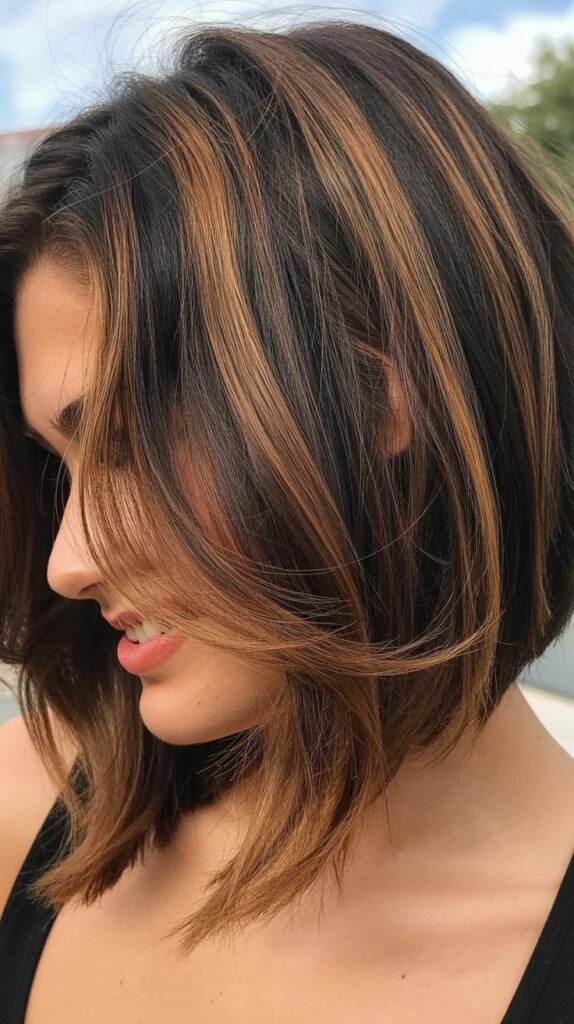 Chocolate Balayage for Short Hair
