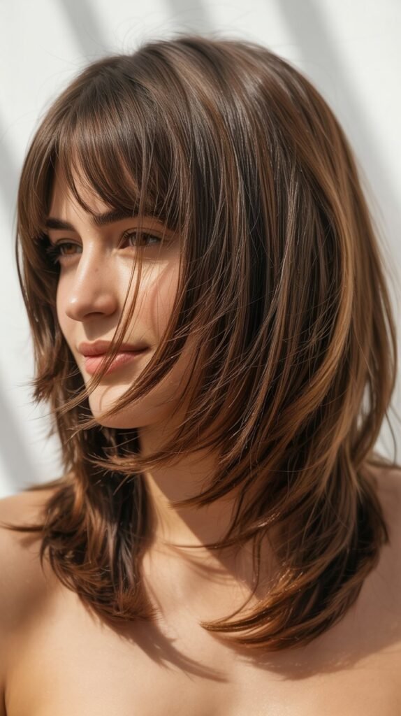 Modern Shag Long Bob with Curtain Bangs