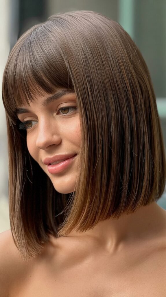 Long Bob with Curtain Bangs