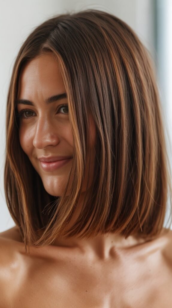 Long Bob with Dimensional Brunette