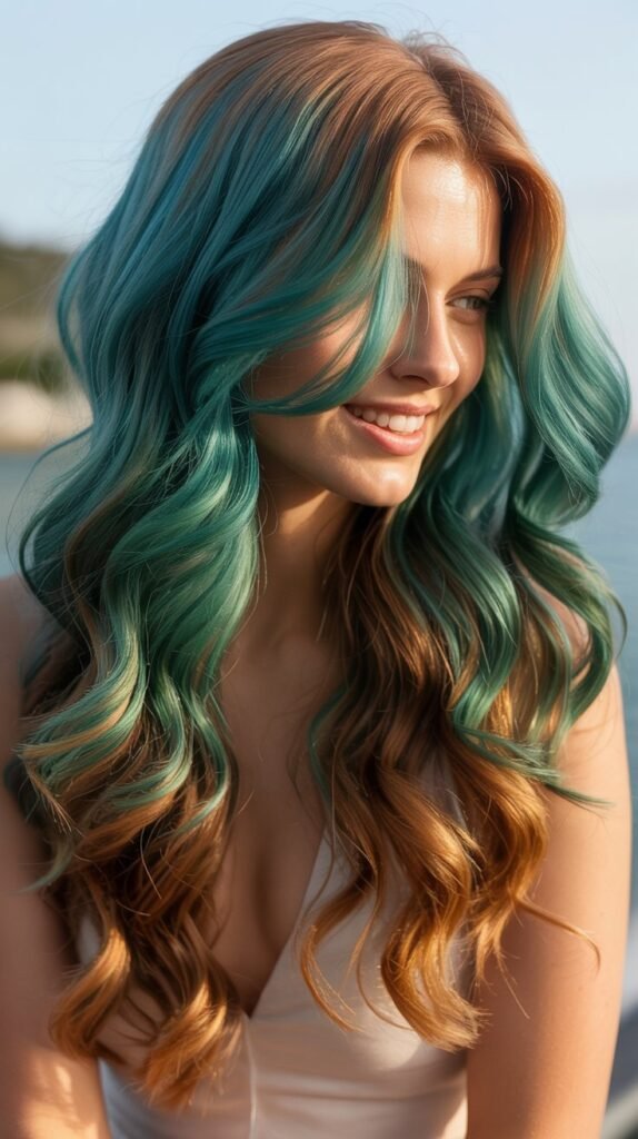 Emerald and Copper Contrast