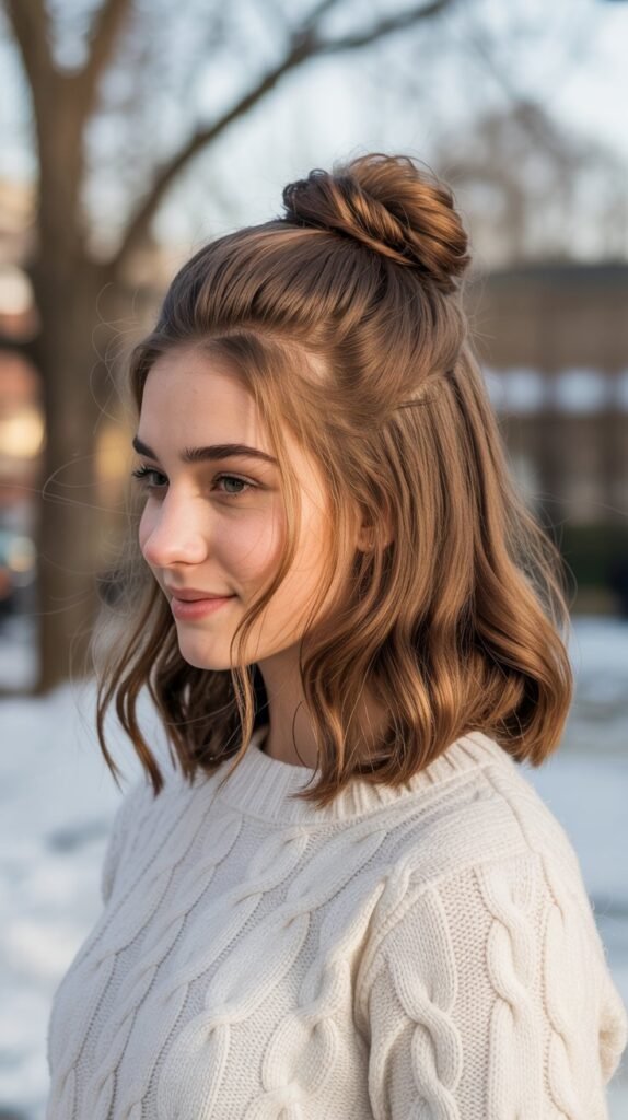 Half-Up Twisted Bun