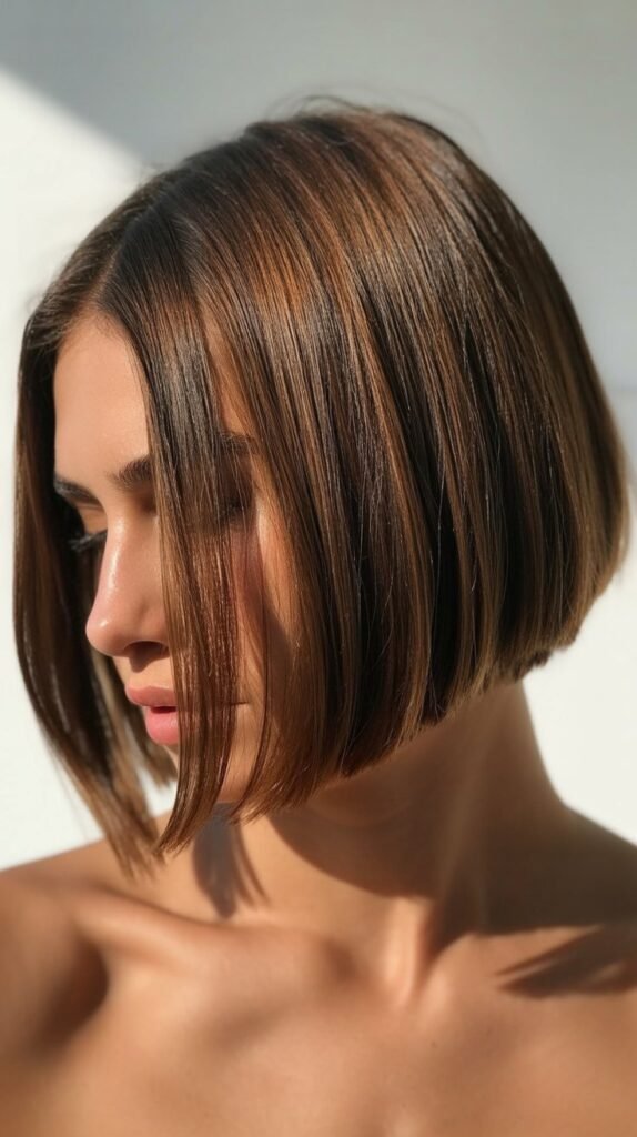 Angled Bob with Deep Side Part
