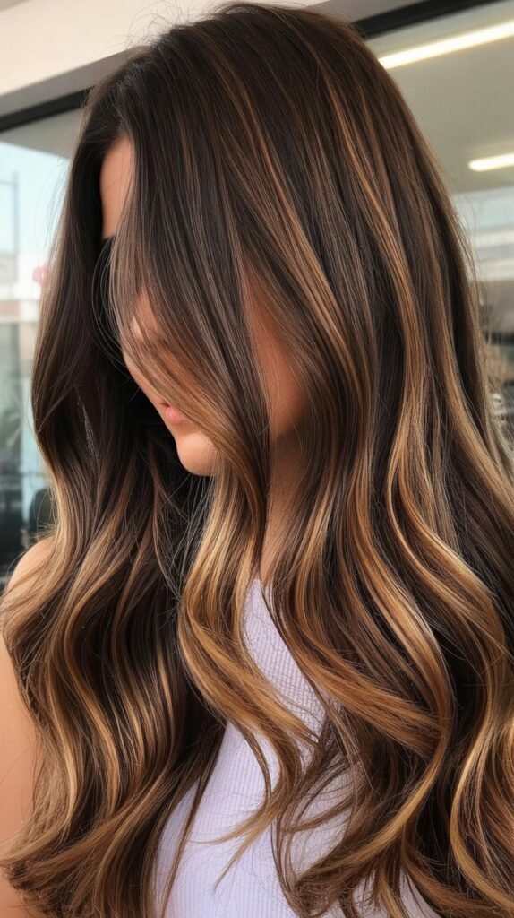 Chocolate Balayage with Root Shadow