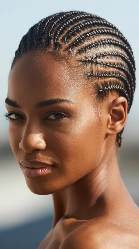 The Micro Braided Crown with Shaved Sides