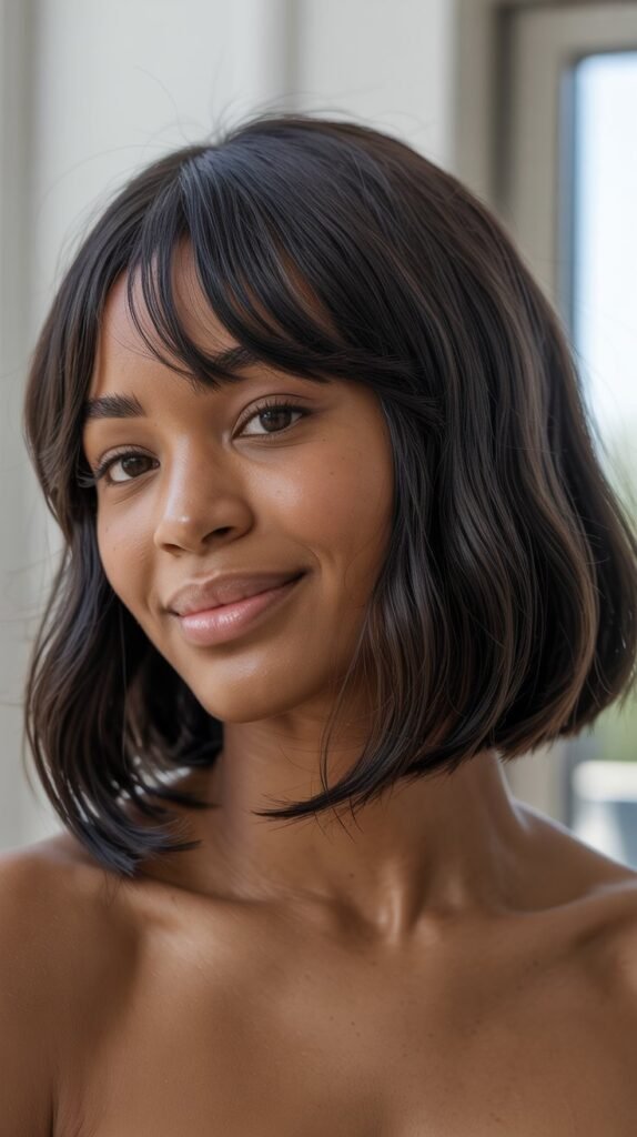 Long Bob with Curtain Bangs and Undercut