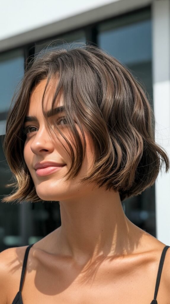 Angled Bob with Beach Waves