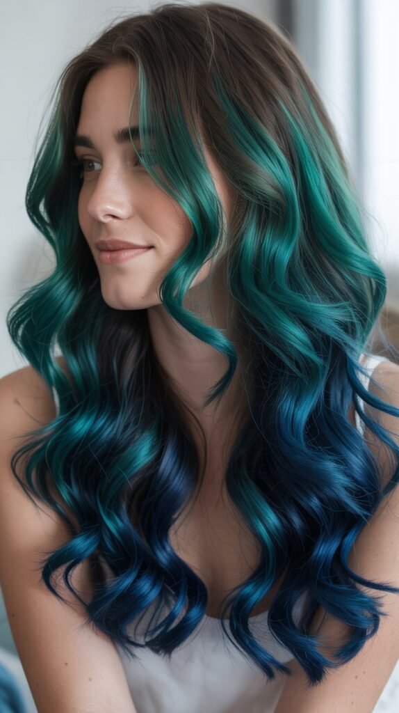 Emerald Green and Navy Blue Depth