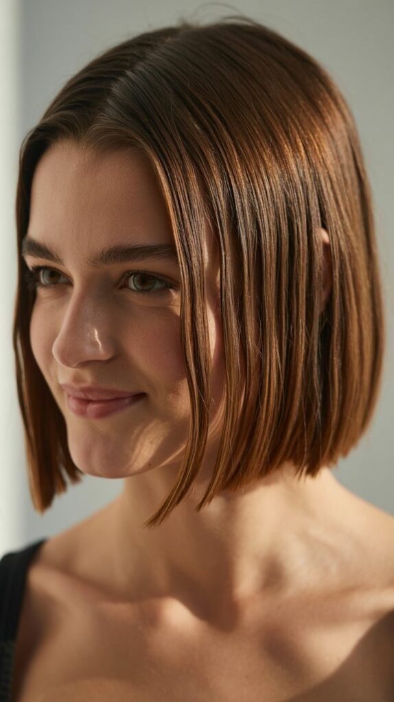 Long Bob with Slicked Back Style