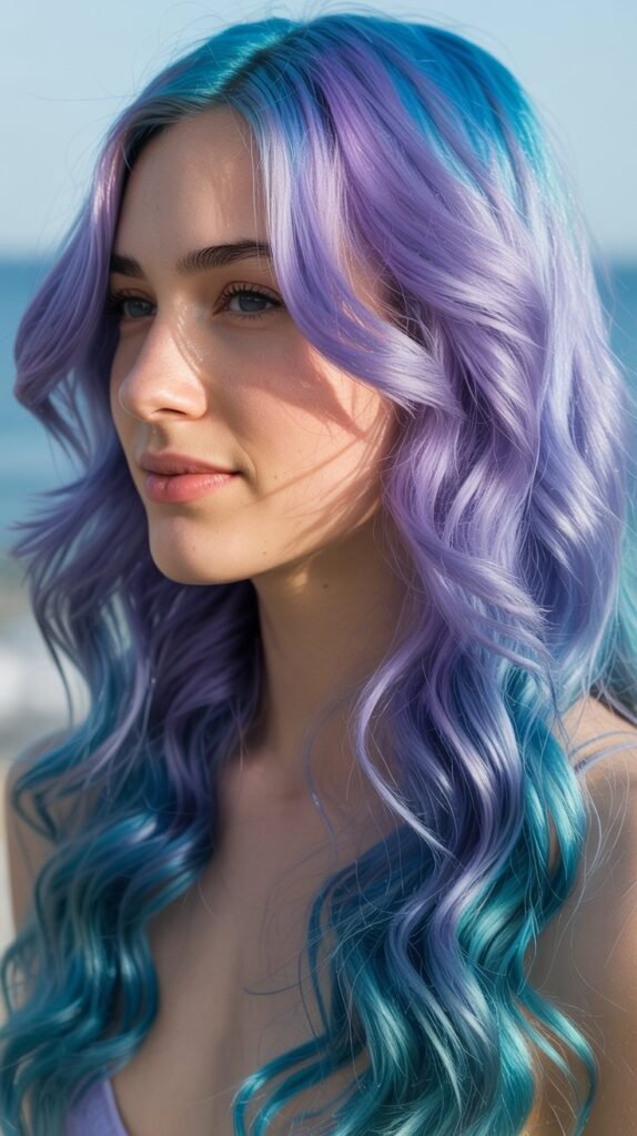 Turquoise and Lavender Dream Waves