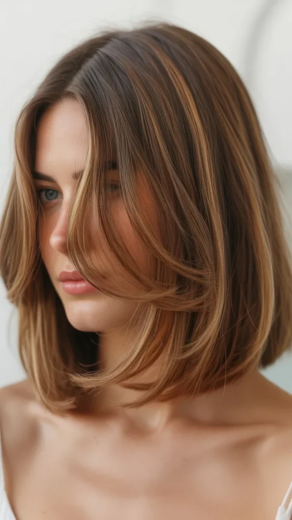 Long Bob with Ribbon Highlights