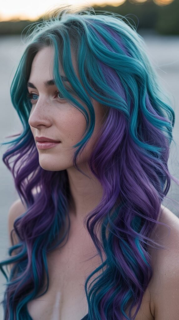 Teal and Purple Aurora Lights