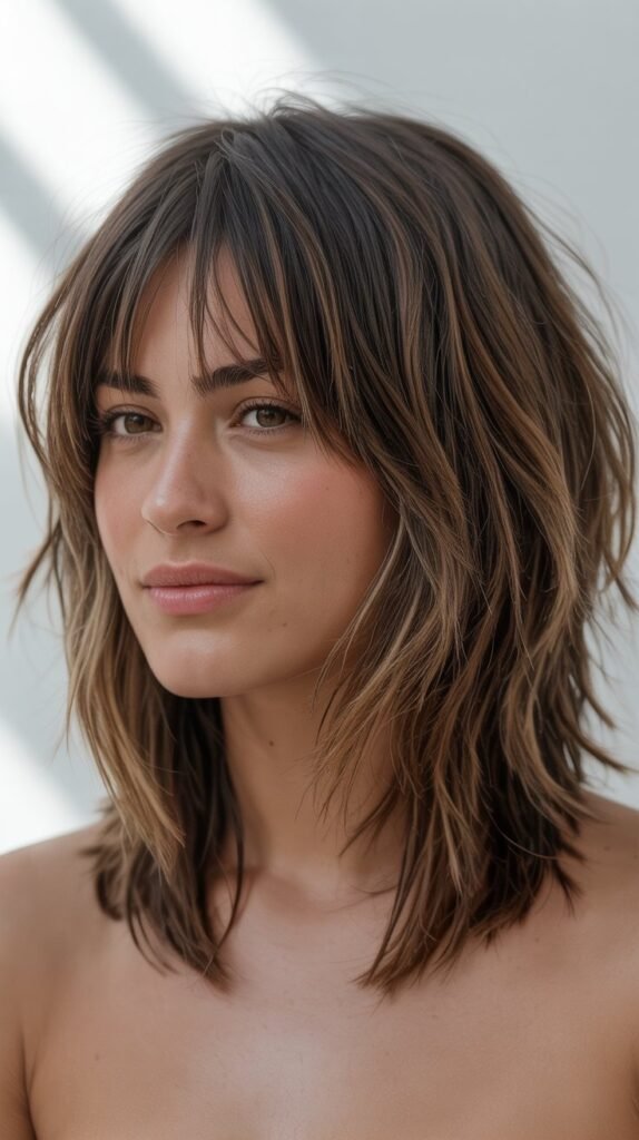 Shaggy Long Bob with Curtain Fringe