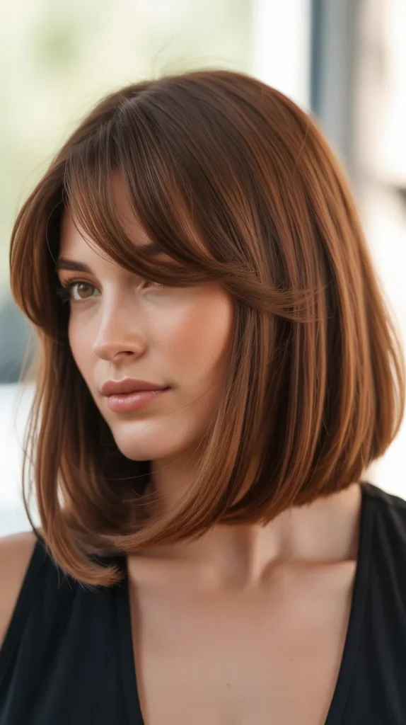 Long Bob with Side-Swept Bangs