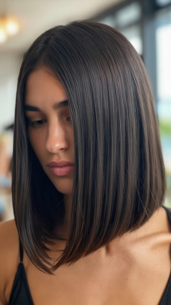 Deep Side-Parted Long Bob