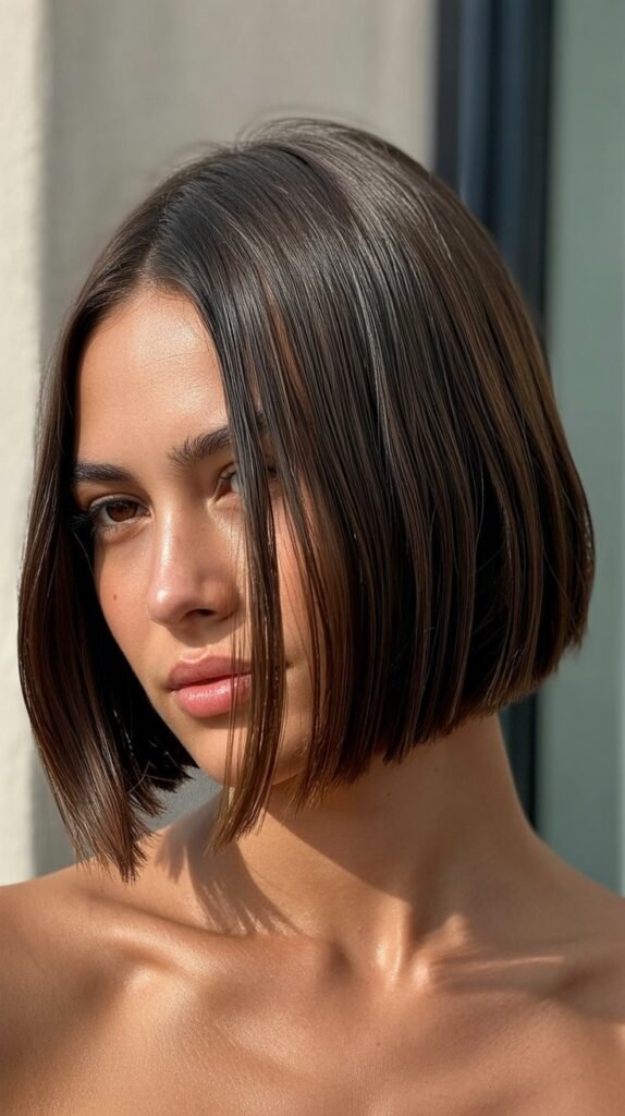 Angled Bob with Middle Part