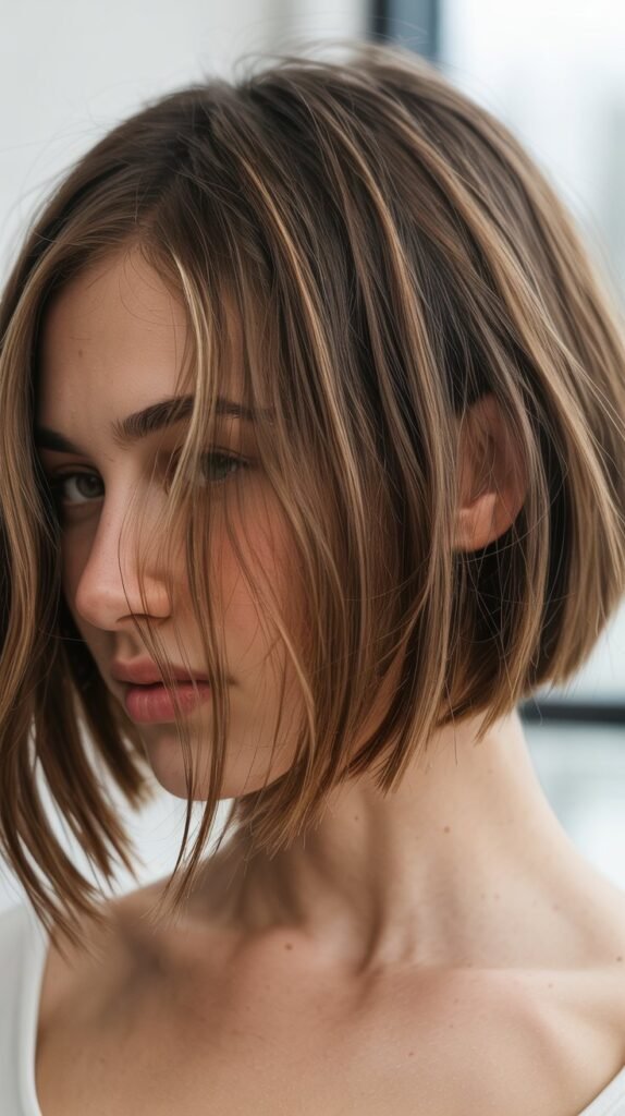 Textured Choppy Angled Bob