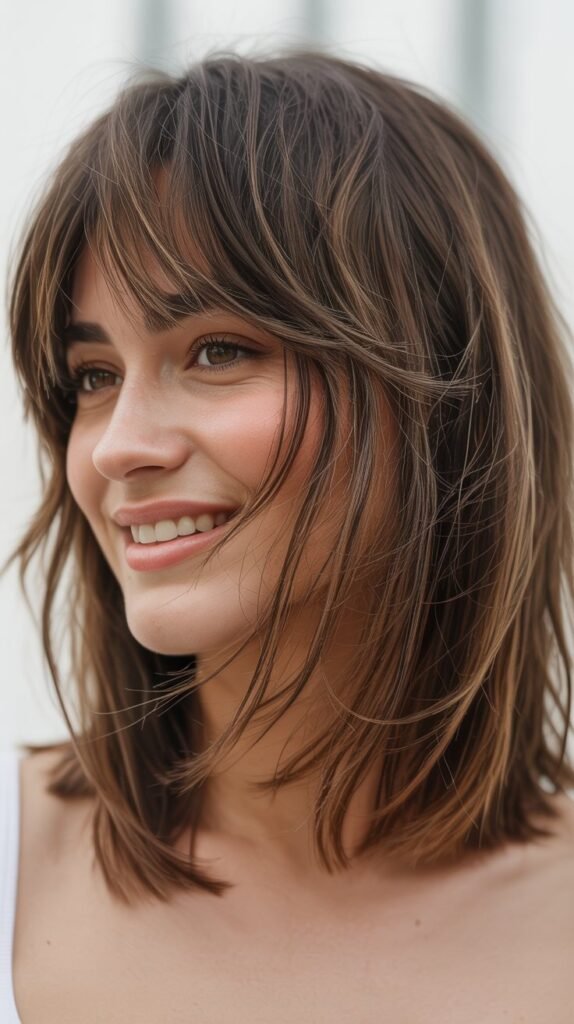  Textured Long Bob with Textured Micro Bangs