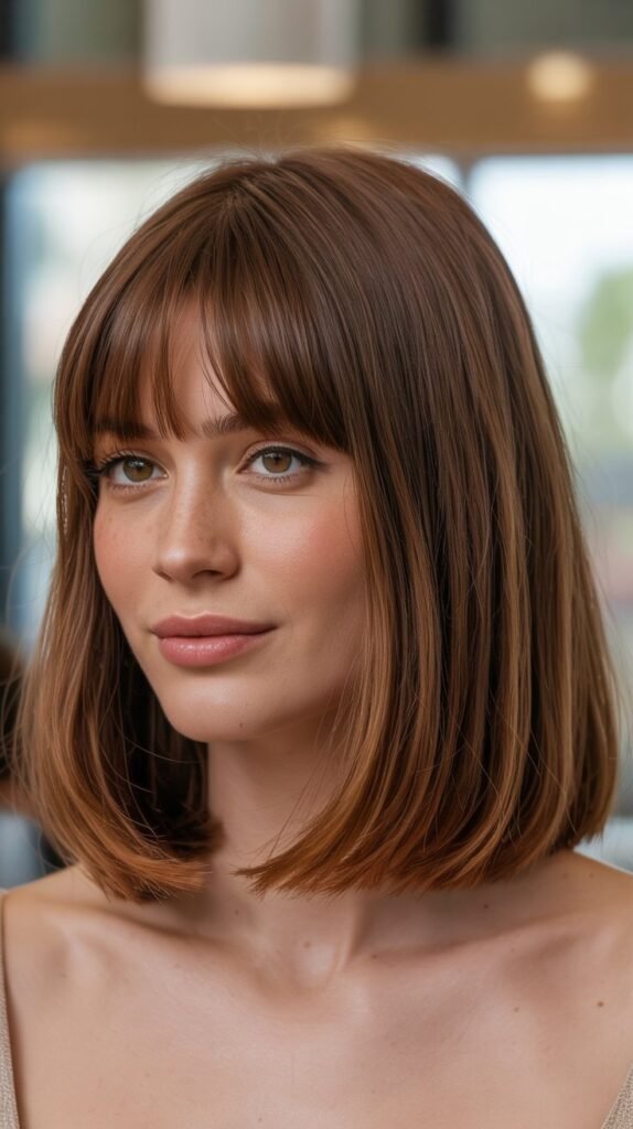 Long Bob with Curtain Bangs