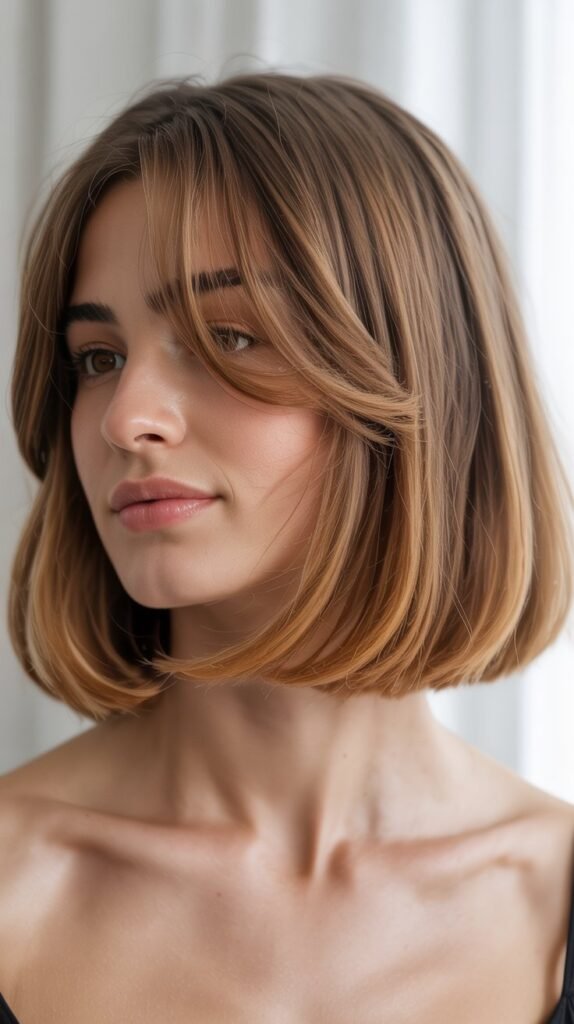 Long Bob with Side-Swept Bangs