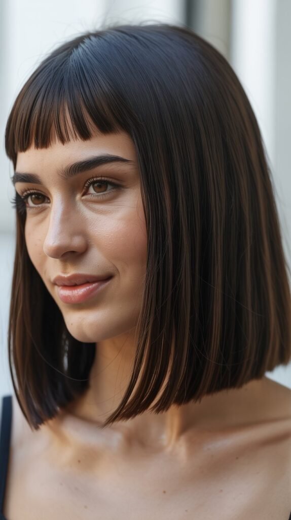 Blunt Long Bob with Micro Bangs