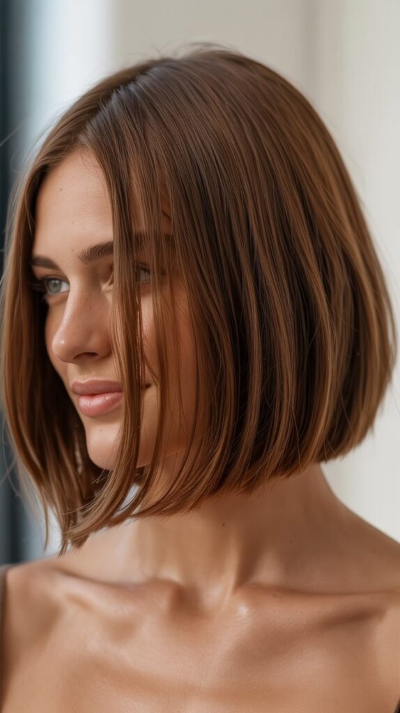 Medium Angled Bob with Face-Framing Layers
