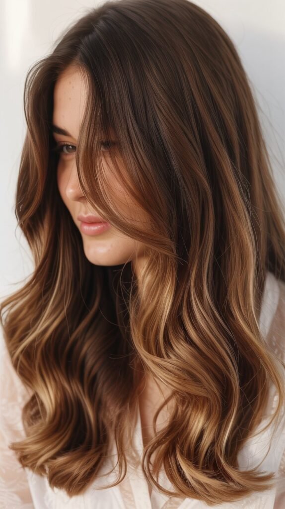 Chocolate Balayage with Honey Blonde Tips