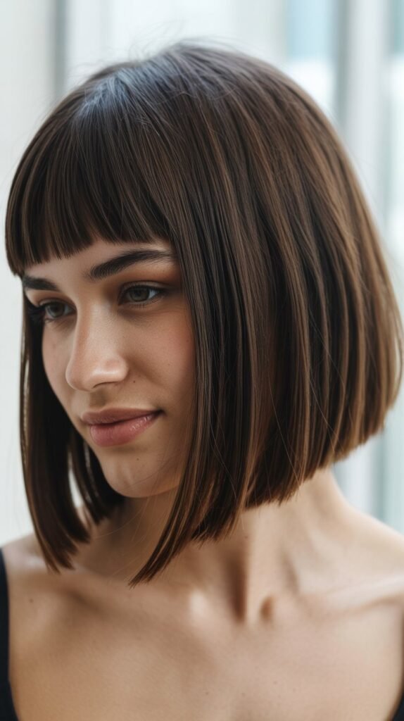  Inverted Long Bob with Angular Bangs