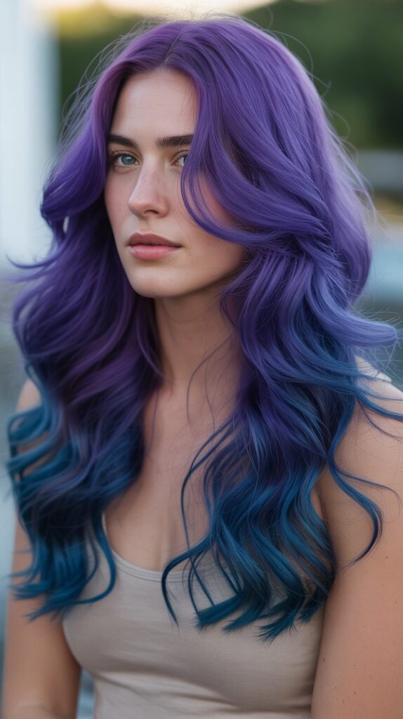 Deep Purple and Blue Ombre