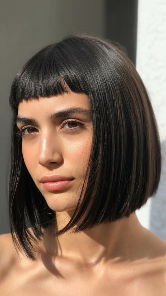 Angled Bob with Micro Bangs