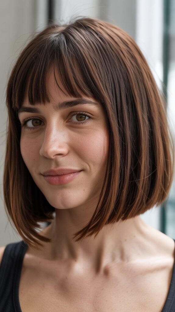 Long Bob with Curtain Bangs and Undercut