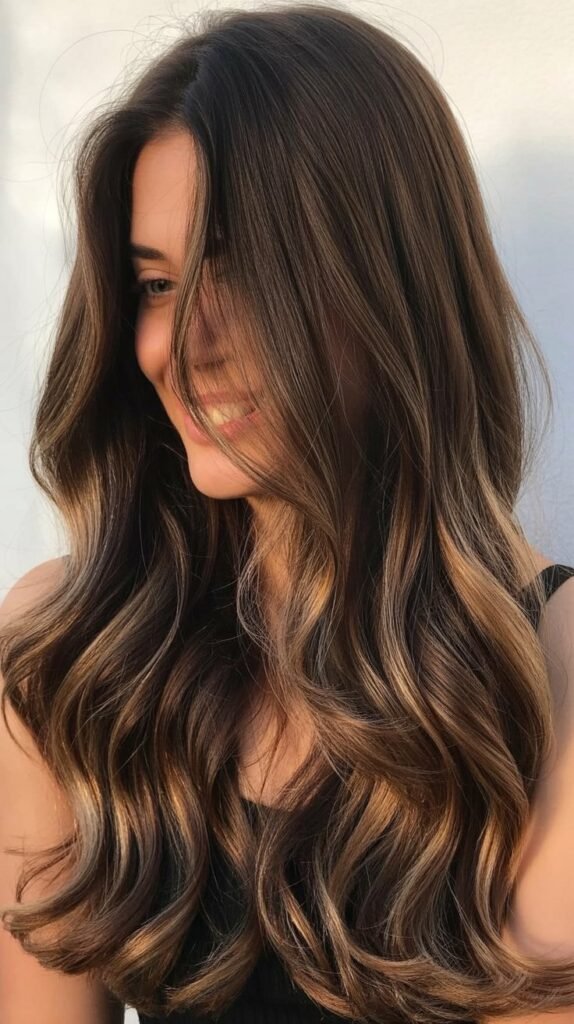 Chocolate Balayage with Lowlights