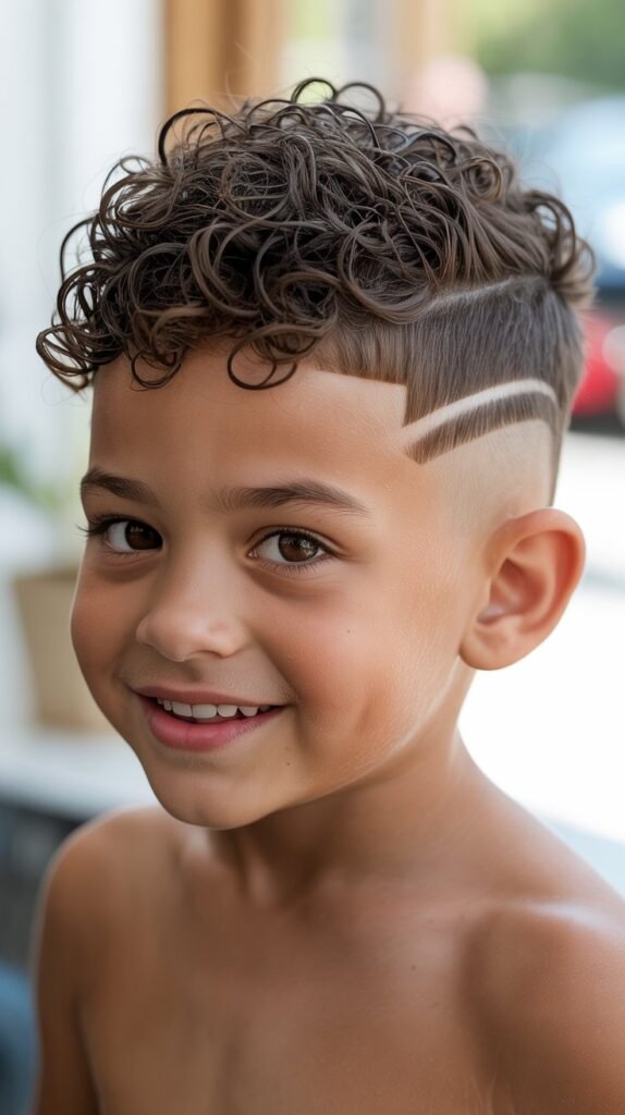 Curly Top with Hard Part