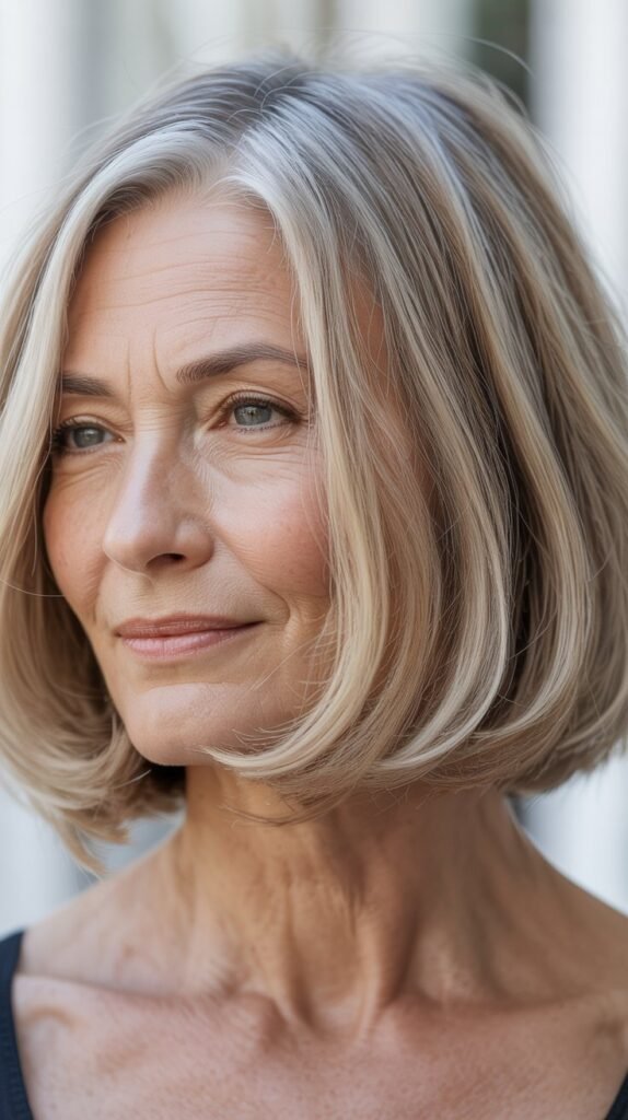 Face-Framing Bob with Subtle Highlights