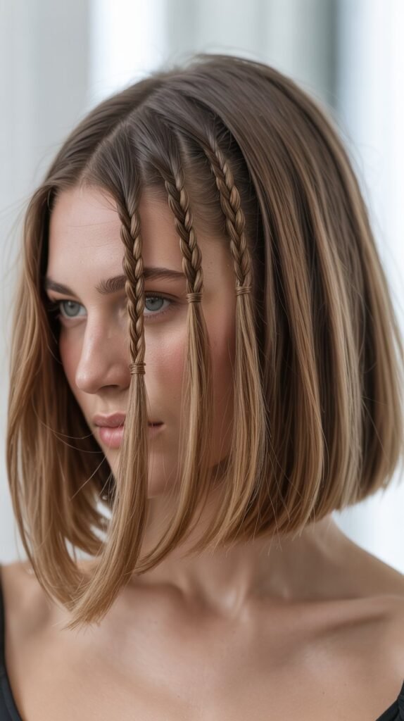 Braided or Twisted Long Bob Accent